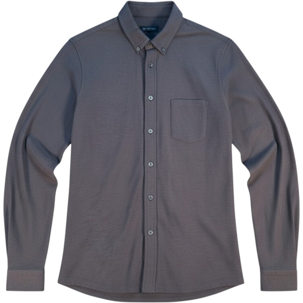 Vuori Ace Button Down Shirt Mens Small Charcoal Heather Long Sleeve Knit